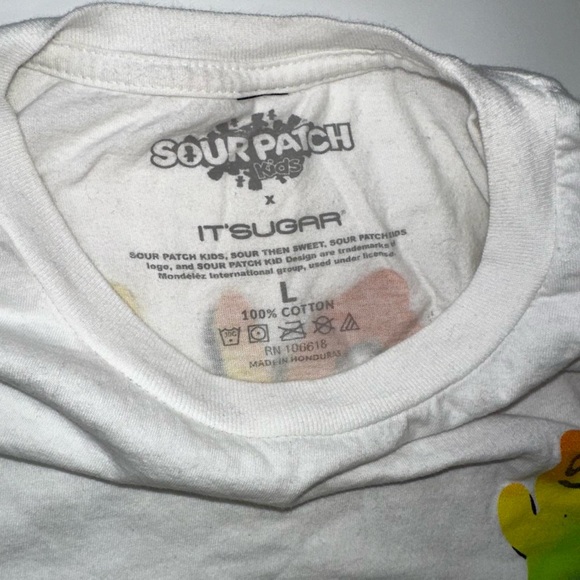 Retro Sour Patch Kids X IT’SUGAR T-Shirt Size Men’s Large White Women’s Unisex - Picture 6 of 6